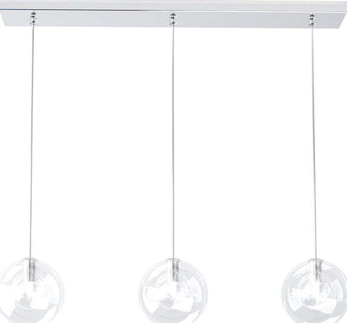 Sospensione-Rett-Contemp-Willow-Metallo-Cromo-Vetro-Trasparente-3-Luci-G9