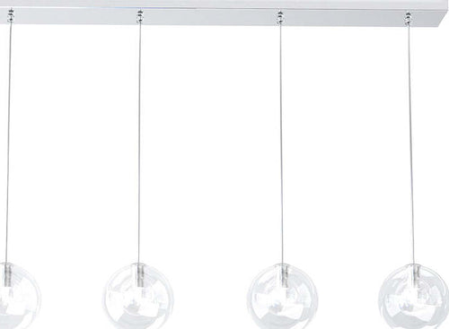 Sospensione-Rett-Contemp-Willow-Metallo-Cromo-Vetro-Trasparente-4-Luci-G9