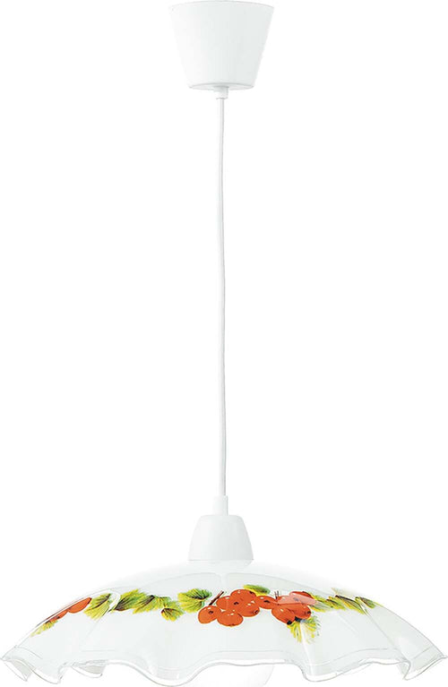 Sospensione Ribes Bianco 1Xe27 42X30Cm Illuminazione/Illuminazione per interni/Lampadari lampade a sospensione e plafoniere/Lampade a sospensione Led Mall Home - Napoli, Commerciovirtuoso.it