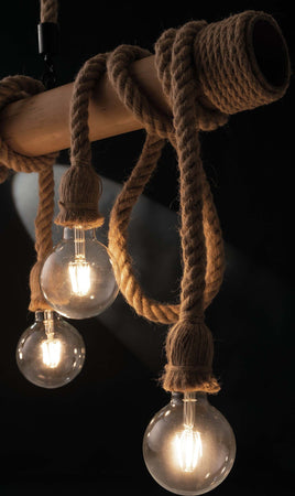 Sospensione Rope In Corda 6Xe27 100X53Cm Illuminazione/Illuminazione per interni/Lampadari lampade a sospensione e plafoniere/Lampade a sospensione Led Mall Home - Napoli, Commerciovirtuoso.it