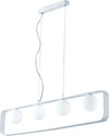 Sospensione Roxy Bianca 4Xg9 100X18X10Cm Illuminazione/Illuminazione per interni/Lampadari lampade a sospensione e plafoniere/Lampade a sospensione Led Mall Home - Napoli, Commerciovirtuoso.it