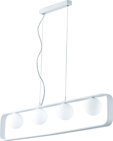 Sospensione Roxy Bianca 4Xg9 100X18X10Cm Illuminazione/Illuminazione per interni/Lampadari lampade a sospensione e plafoniere/Lampade a sospensione Led Mall Home - Napoli, Commerciovirtuoso.it
