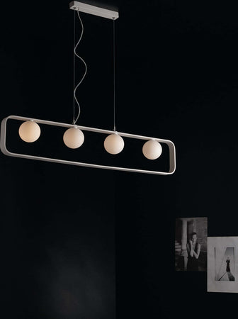 Sospensione Roxy Bianca 4Xg9 100X18X10Cm Illuminazione/Illuminazione per interni/Lampadari lampade a sospensione e plafoniere/Lampade a sospensione Led Mall Home - Napoli, Commerciovirtuoso.it