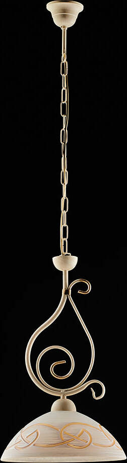 Sospensione-Rustica-1Luce-Ferro-Battuto-Avorio-e-Oro-Vetro-Ambra-Serie-Faraone