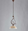 Sospensione-Rustica-1Luce-Ferro-Battuto-Nero-Ruggine-Vetro-Ambra-Serie-Faraone