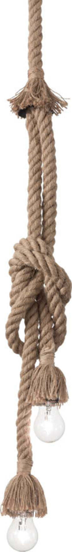 Sospensione-Rustica-Country-Canapa-Metallo-Marrone-Tessuto-Marrone-2-Luci-E27