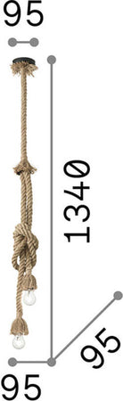 Sospensione-Rustica-Country-Canapa-Metallo-Marrone-Tessuto-Marrone-2-Luci-E27