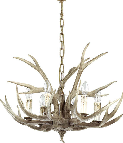 Sospensione-Rustica-Country-Chalet-Metallo-Beige-6-Luci-E14