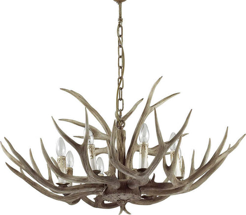 Sospensione-Rustica-Country-Chalet-Metallo-Beige-8-Luci-E14