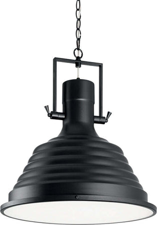 Sospensione-Rustica-Country-Fisherman-Metallo-Nero-1-Luce-E27