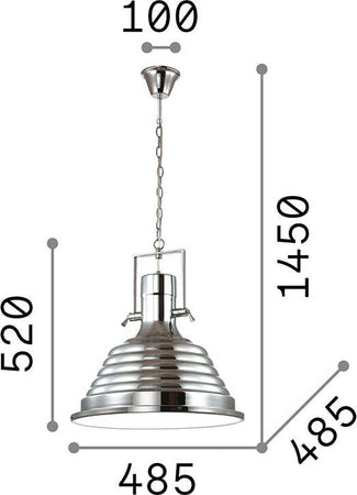Sospensione-Rustica-Country-Fisherman-Metallo-Nero-1-Luce-E27