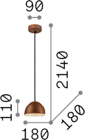 Sospensione-Rustica-Country-Folk-Metallo-Corten-Ruggine-1-Luce-E27-D18Cm