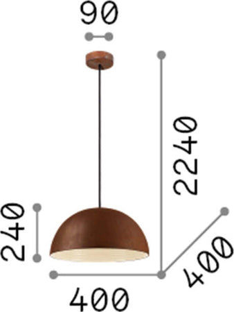 Sospensione-Rustica-Country-Folk-Metallo-Corten-Ruggine-1-Luce-E27-D40Cm