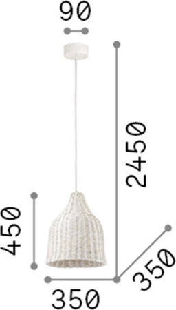 Sospensione-Rustica-Country-Haunt-Corda-Bianco-1-Luce-E27