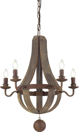 Sospensione-Rustica-Country-Millennium-Legno-Marrone-5-Luci-E14