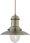 Sospensione-Rustico-Country-Fisher-Man-Acciaio-Adjustable-Vetro-1-Luce-E27