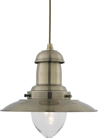 Sospensione-Rustico-Country-Fisher-Man-Acciaio-Adjustable-Vetro-1-Luce-E27
