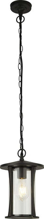 Sospensione-Rustico-Country-Pagoda-Alluminio-Nero-Vetro-Trasparente-1-Luce-E27