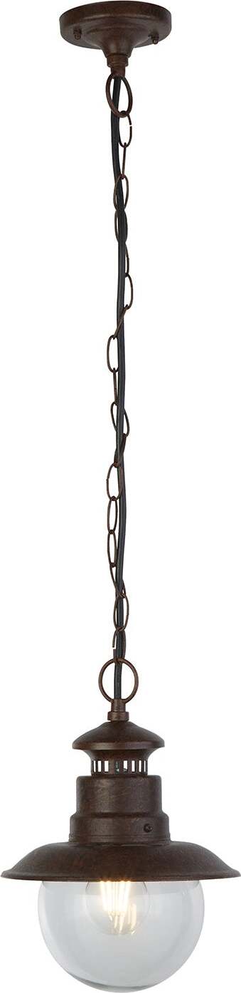 Sospensione-Rustico-Country-Stazione-Acciaio-Marrone-Vetro-1-Luce-E27
