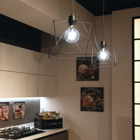 Sospensione Santana Nero 1Xe27 20X20X23Cm Illuminazione/Illuminazione per interni/Lampadari lampade a sospensione e plafoniere/Lampade a sospensione Led Mall Home - Napoli, Commerciovirtuoso.it