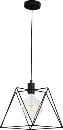 Sospensione Santana Nero 1Xe27 26X26X25Cm Illuminazione/Illuminazione per interni/Lampadari lampade a sospensione e plafoniere/Lampade a sospensione Led Mall Home - Napoli, Commerciovirtuoso.it