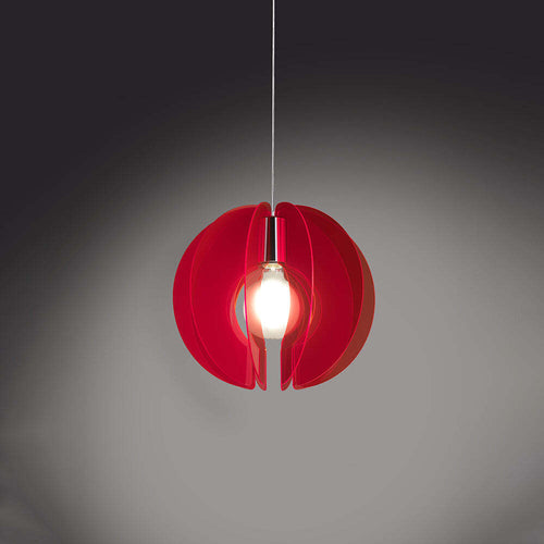 Sospensione-Sirio-1-Luce-In-Metacrilato-Rosso-Fluorescente-Space-Collection