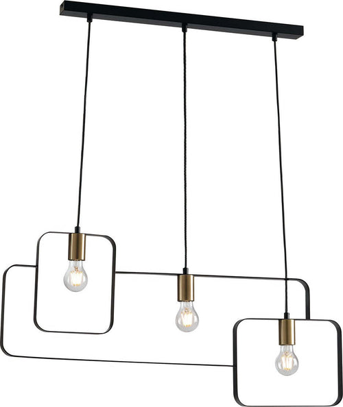 Sospensione Smith Nera 3Xe27 88,5X44X5Cm Illuminazione/Illuminazione per interni/Lampadari lampade a sospensione e plafoniere/Lampade a sospensione Led Mall Home - Napoli, Commerciovirtuoso.it