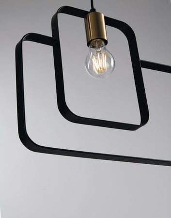 Sospensione Smith Nera 3Xe27 88,5X44X5Cm Illuminazione/Illuminazione per interni/Lampadari lampade a sospensione e plafoniere/Lampade a sospensione Led Mall Home - Napoli, Commerciovirtuoso.it