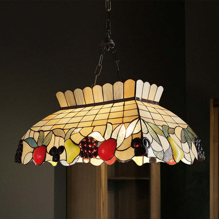 Sospensione-Tiffany-In-Vetro-Decorato-Multicolor-Con-Catena