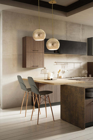 Sospensione Vanity Oro 3Xe27 40X33Cm Illuminazione/Illuminazione per interni/Lampadari lampade a sospensione e plafoniere/Lampade a sospensione Led Mall Home - Napoli, Commerciovirtuoso.it