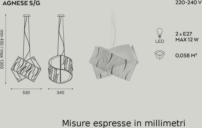 Sospensione-vetro-Gea-Luce-AGNESE-SG-E27-LED-lampadario-moderno