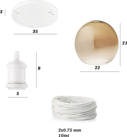 Sospensione-vetro-soffiato-ambra-Perenz-SPHERE-S3-E27-LED-lampada-soffitto-moderna