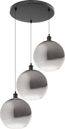Sospensione-vetro-soffiato-fumè-Perenz-SPHERE-S3-E27-LED-lampada-soffitto-moderna