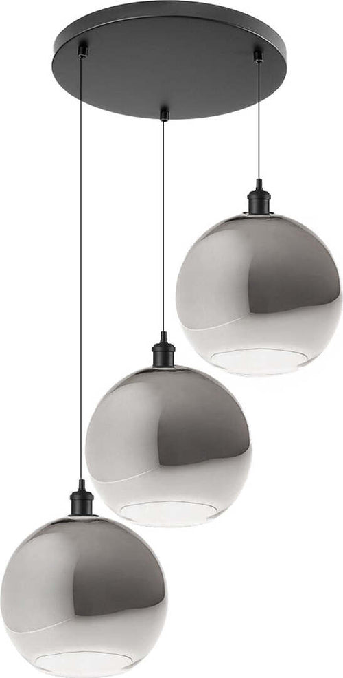 Sospensione-vetro-soffiato-fumè-Perenz-SPHERE-S3-E27-LED-lampada-soffitto-moderna