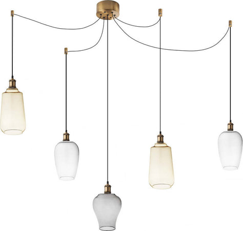 Sospensione-vetro-soffiato-Perenz-TRIX-S5-E27-LED-lampada-soffitto-ragnatela-multiluce-classica