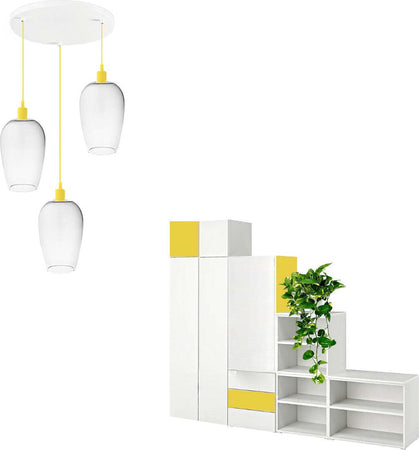 Sospensione-vetro-soffiato-trasparente-Perenz-TRIX-S3-E27-LED-lampada-soffitto-moderna-camerette-giallo
