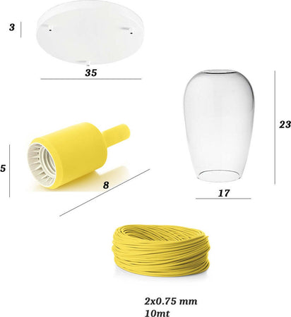 Sospensione-vetro-soffiato-trasparente-Perenz-TRIX-S3-E27-LED-lampada-soffitto-moderna-camerette-giallo