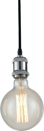 Sospensione Vintage Cromo 1Xe27 120Cm Illuminazione/Illuminazione per interni/Lampadari lampade a sospensione e plafoniere/Lampade a sospensione Led Mall Home - Napoli, Commerciovirtuoso.it