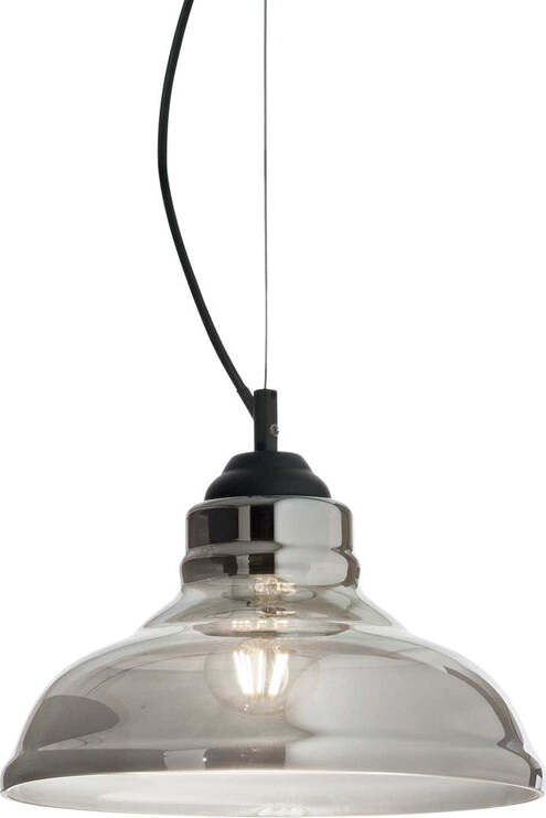 Sospensione-Vintage-Decò-Bistro'-Metallo-Fumè-1-Luce-E27-D28