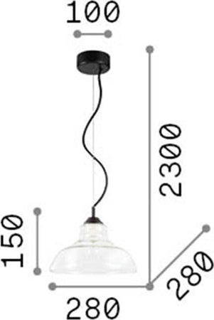 Sospensione-Vintage-Decò-Bistro'-Metallo-Fumè-1-Luce-E27-D28