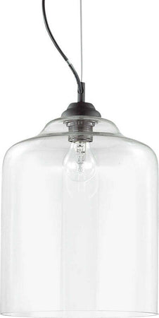 Sospensione-Vintage-Decò-Bistro'-Metallo-Trasparente-1-Luce-E27-D24