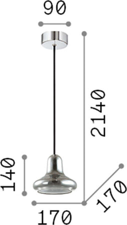 Sospensione-Vintage-Decò-Lido-1-Vetro-Fumè-1-Luce-G9-3W-3000K-Luce-Calda