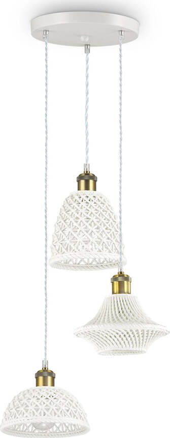 Sospensione-Vintage-Decò-Lugano-Metallo-Bianco-3-Luci-E27