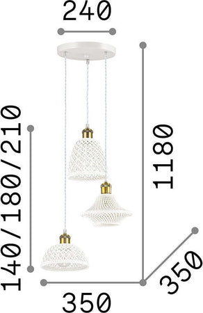 Sospensione-Vintage-Decò-Lugano-Metallo-Bianco-3-Luci-E27