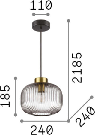 Sospensione-Vintage-Decò-Mint-2-Metallo-Fumè-1-Luce-E27
