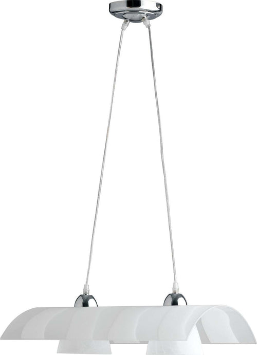 Sospensione Zebrata Bianca 2Xe27 50X33X16Cm Illuminazione/Illuminazione per interni/Lampadari lampade a sospensione e plafoniere/Lampade a sospensione Led Mall Home - Napoli, Commerciovirtuoso.it