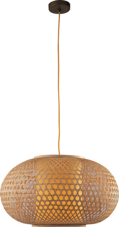 Sospensione Zen Bambu' Naturale 1Xe27 60X35Cm Illuminazione/Illuminazione per interni/Lampadari lampade a sospensione e plafoniere/Lampade a sospensione Led Mall Home - Napoli, Commerciovirtuoso.it