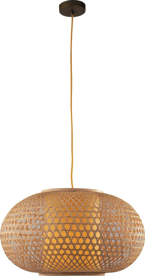 Sospensione Zen Bambu' Naturale 1Xe27 60X35Cm Illuminazione/Illuminazione per interni/Lampadari lampade a sospensione e plafoniere/Lampade a sospensione Led Mall Home - Napoli, Commerciovirtuoso.it