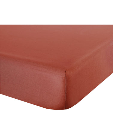 Lenzuolo letto sotto lenzuola con angoli in cotone made in italy TERRACOTTA