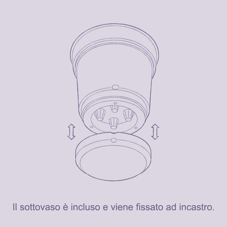 Vaso da appendere con gancio e riserva d'acqua per balcone "Elements Air" per fiori e piante